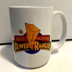 20oz Mighty Morphine Power Rangers logo white ceramic coffee mug